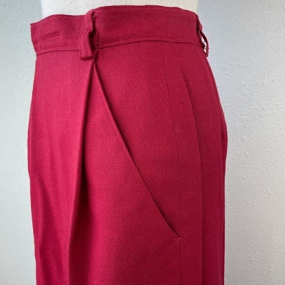 NWT Miss Pendleton Red Wool Midi Skirt Size 10 - Picture 4 of 8